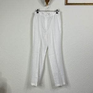 Leggiadro Linen Elastic Waist Pocket Pressed Seam Trousers